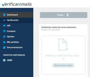 Asistenete subida ficheros verificar email