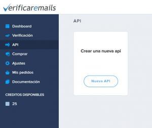 API verificación de emails