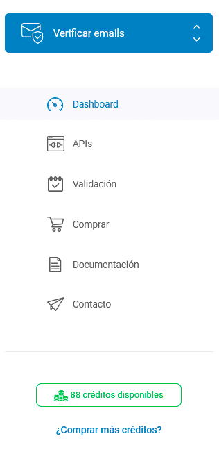 Mail validation service menu