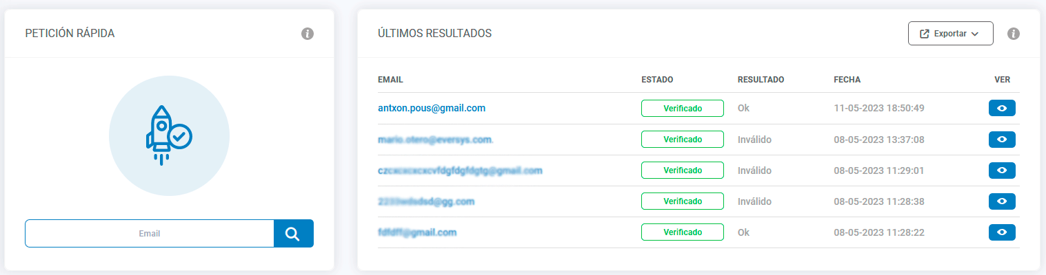 Richiesta individuale del validatore di posta elettronica per immagini