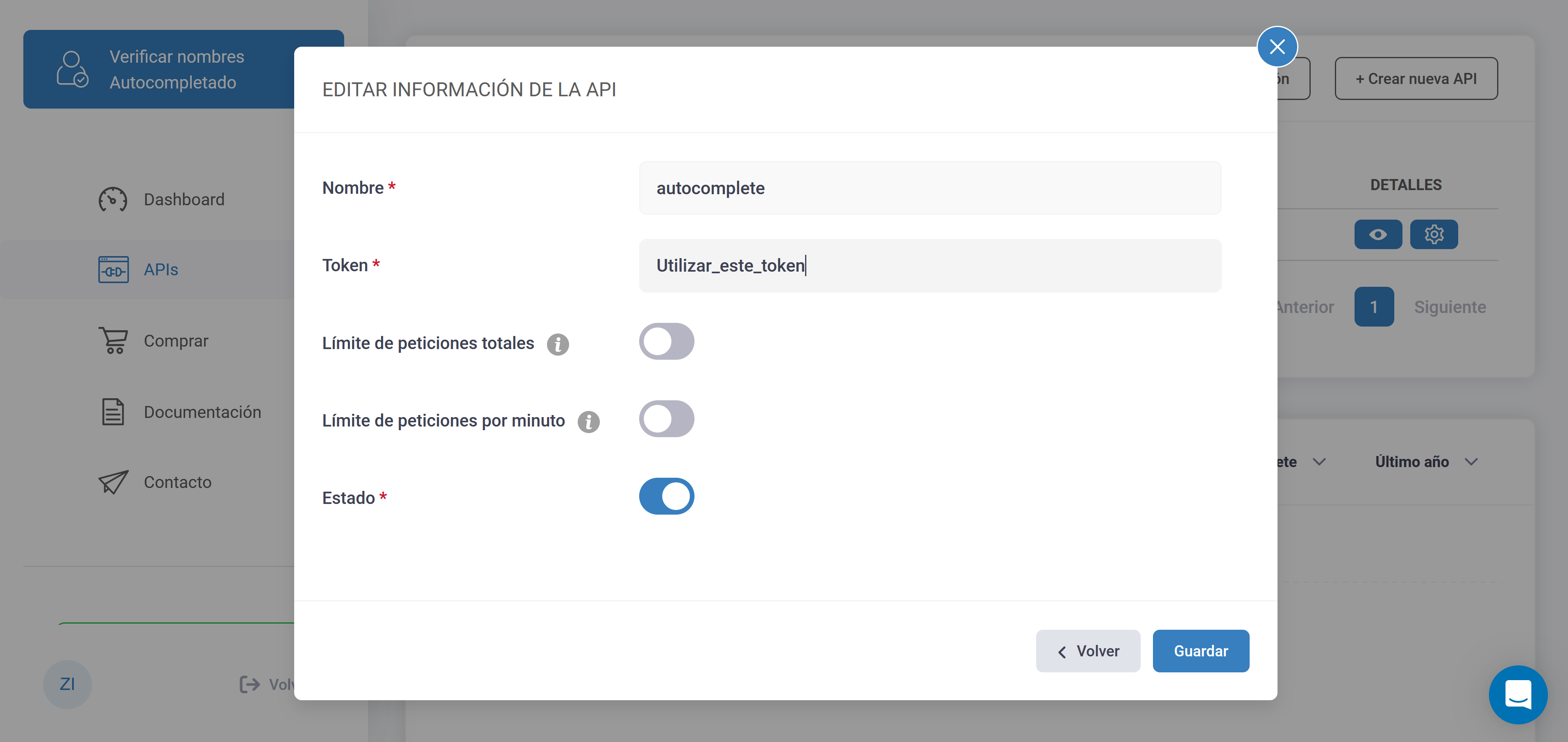 Credenciales Verificaremails API