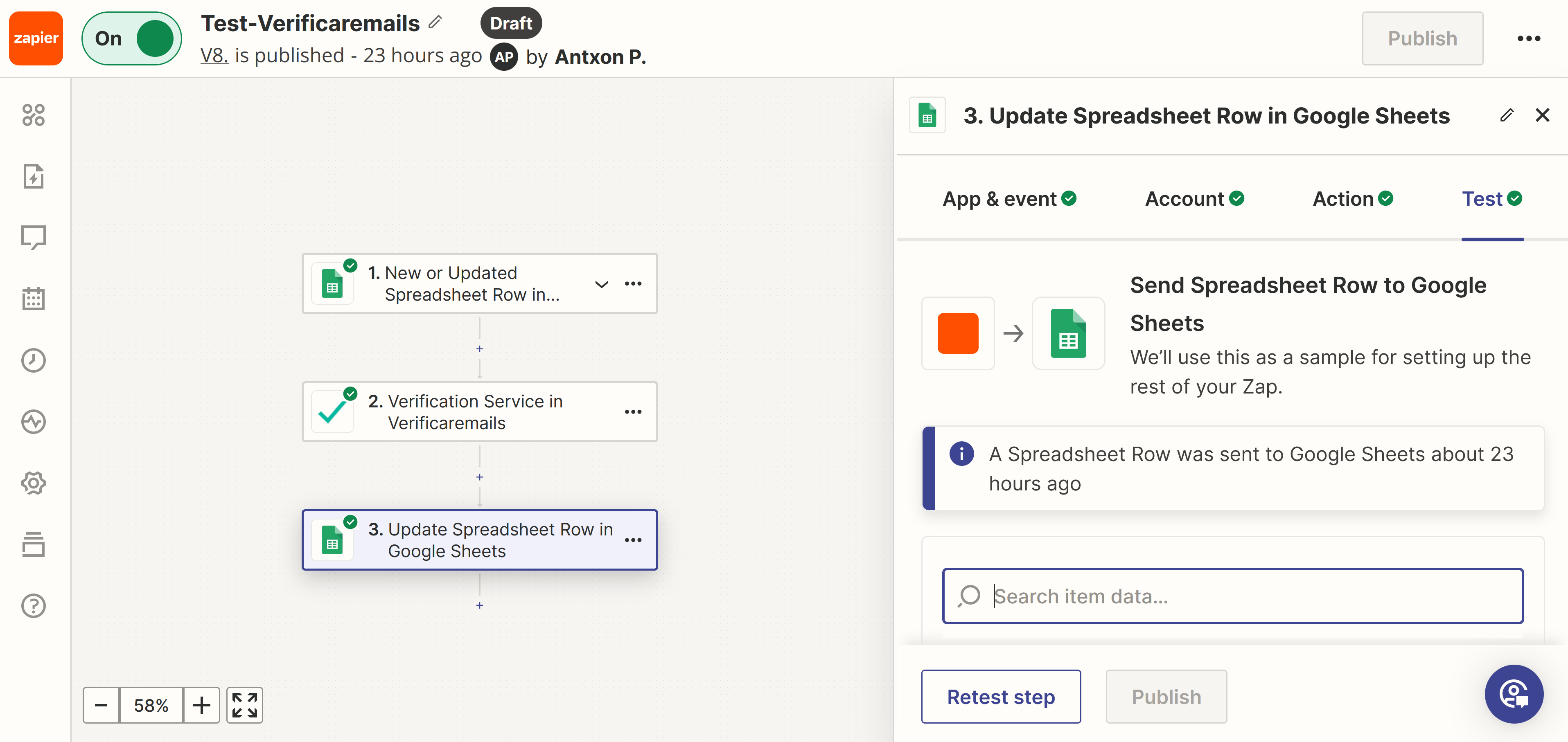 Termina la connessione Zapier