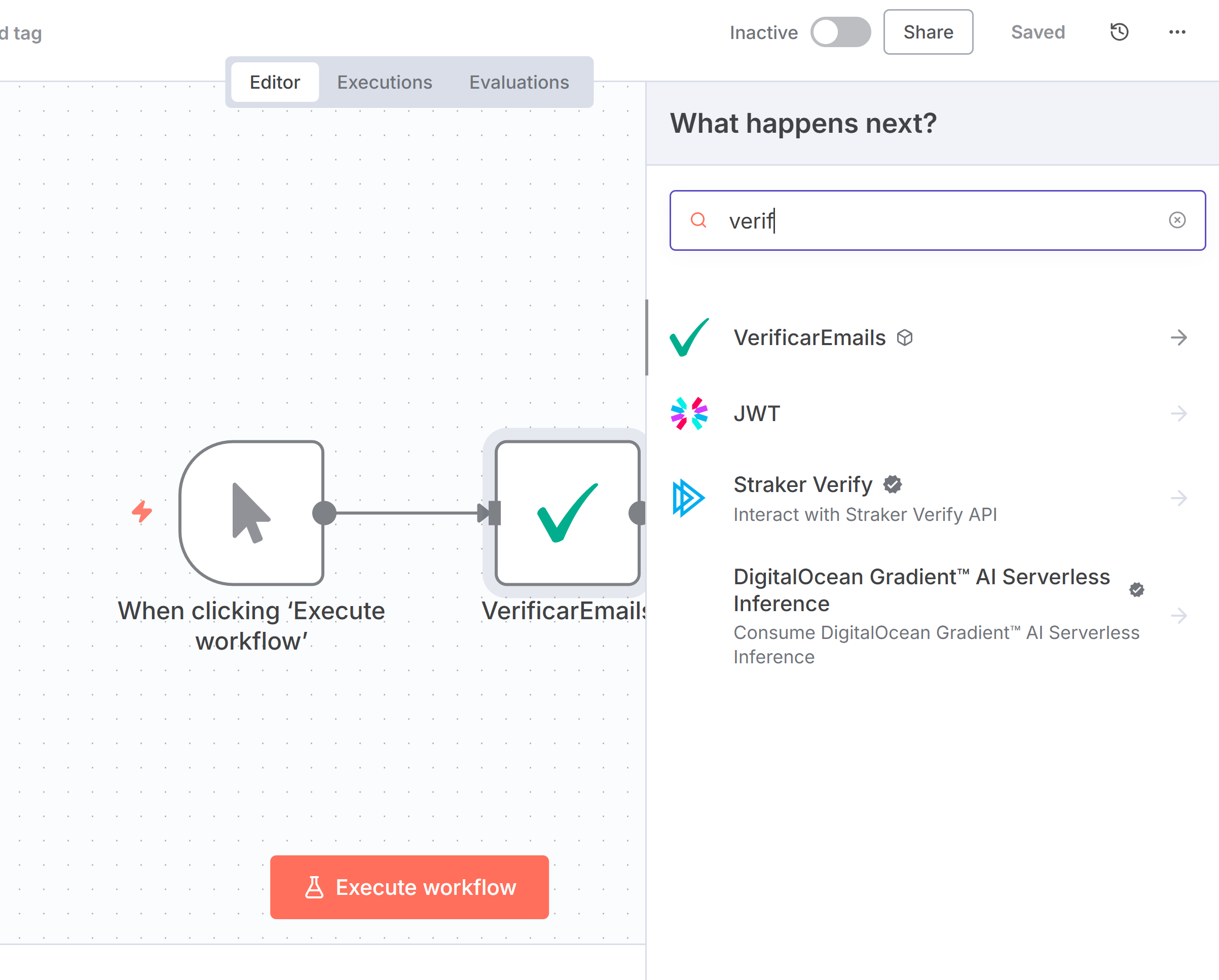 Add the node to the workflow