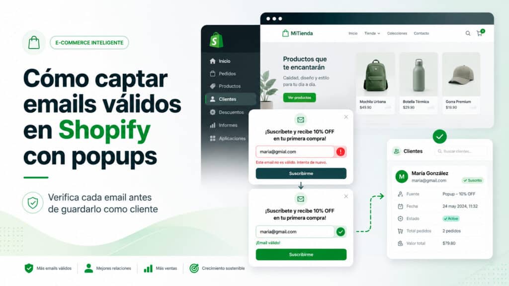popup para Shopify con validación de emails