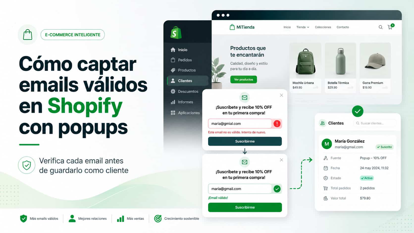 popup para Shopify con validación de emails
